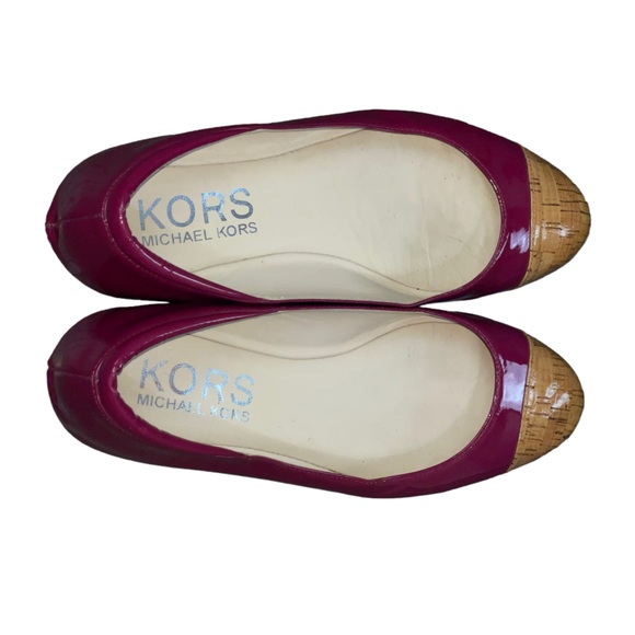 Kors Michael Kors Odessa Cap Toe Flats Patents Cork Peony - Picture 5 of 12